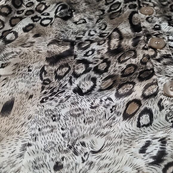 Antilia Femme Womens Button Up Blouse Multicolor Size Medium Polyester Blend - Picture 11 of 12